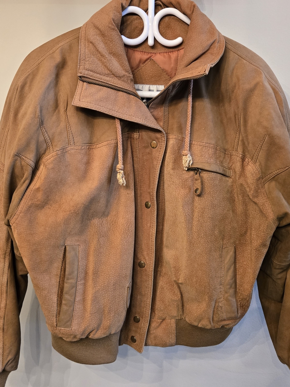 Vintage DJI Leather Bomber Jacket 80's - Picture 4 of 13